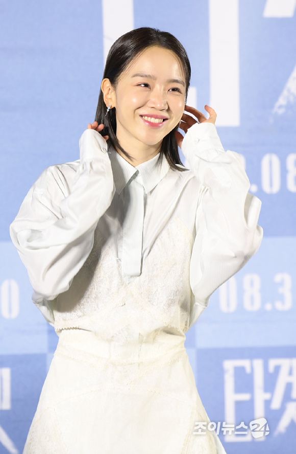 배우 신혜선이 9일 오전 서울 성동구 메가박스 성수에서 열린 영화 '타겟'(감독 박희곤) 제작보고회에 참석하고 있다. [사진=정소희 기자]