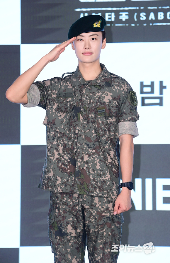배우 이현균이 24일 오후 서울 구로구 신도림동 더세인트에서 열린 ENA 새 월화드라마 '신병4 : 사보타주' 제작발표회에 참석하고 있다. [사진=정소희 기자]