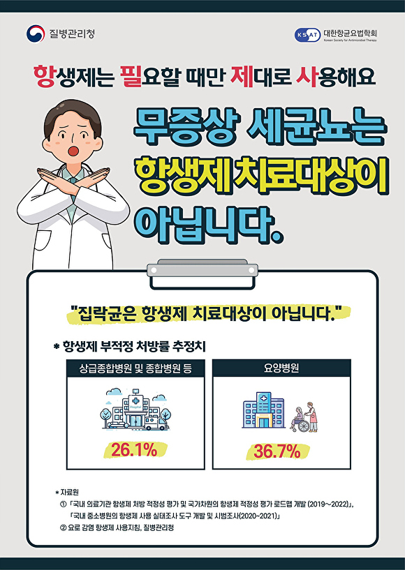 항생제 내성 예방 홍보포스터(요양병원 근무 의료인용) [사진=대구시]