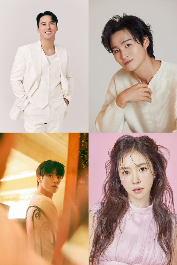 장민호 김희재 정동원 홍자 [사진=호엔터테인먼트, 티엔엔터테인먼트, 쇼플레이, 주식회사 아츠로]