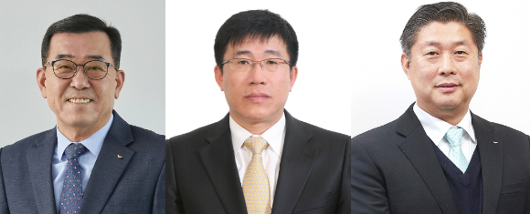왼쪽부터 성창모 신임 세아항공방산소재 대표이사 부사장, 조진호 신임 세아씨엠 대표이사 부사장, 최영준 신임 동아스틸 대표이사 상무.