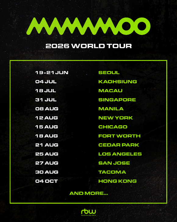 마마무 월드투어 콘서트 안내 포스터 [사진=RBW]