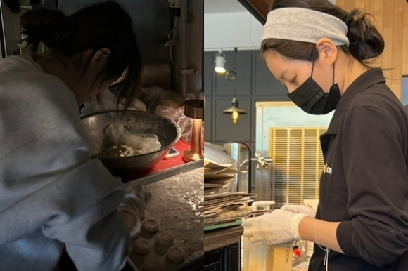 김새론이 아르바이트 중인 사진을 11일 공개했다. [사진=김새론 인스타그램]