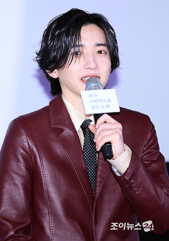 일본 배우 미치에다 슌스케가 3일 오후 서울 용산구 CGV 용산아이파크몰점에서 진행된 영화 '네가 마지막으로 남긴 노래' 내한 기자간담회에 참석하고 있다. [사진=정소희 기자]