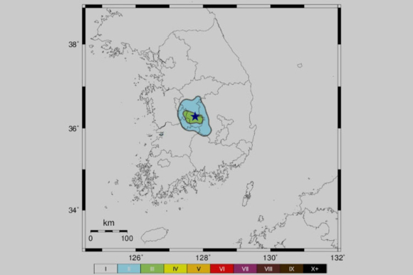 8일 오전 11시49분 충북 옥천군 동쪽 17km 지역에서 규모 3.1 지진이 발생했다. [사진=기상청]