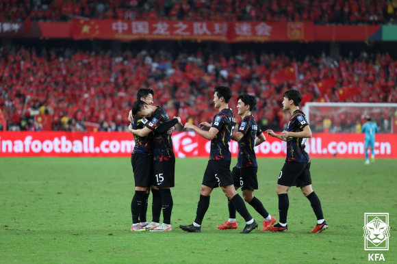 올해의 경기로 선정된 중국 원정경기 모습. [사진=대한축구협회(KFA)]