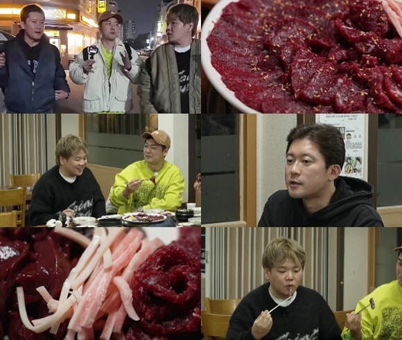 '전현무계획2' 전현무와 곽튜브(곽준빈), 김대호가 광주에서 생고기 식당을 찾았다. [사진=MBN·채널S]