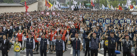 한국ㆍ민주노총 집회 [사진=연합뉴스]