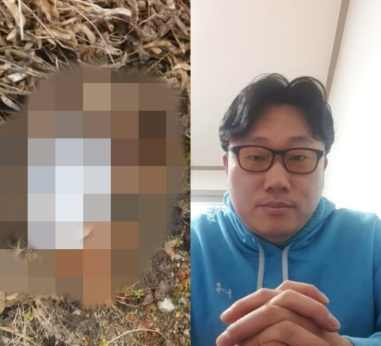  영철이 묻어준 강아지 사체(왼쪽)과 영철 [사진=영철 유튜브]