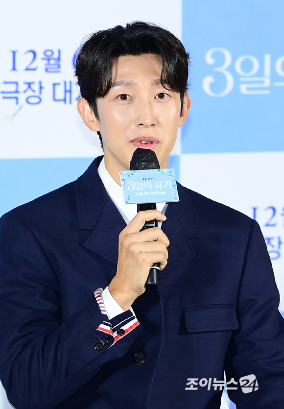 배우 강기영이 13일 오전 서울 용산구 CGV 용산아이파크몰에서 열린 영화 '3일의 휴가'(감독 육상효) 제작보고회에 참석하고 있다. [사진=정소희 기자]