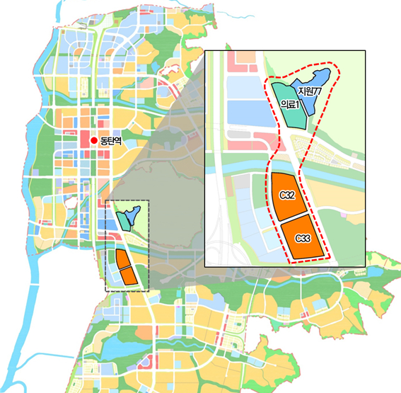 동탄2 종합병원 건립 패키지형 개발사업 위치도. [사진=LH]