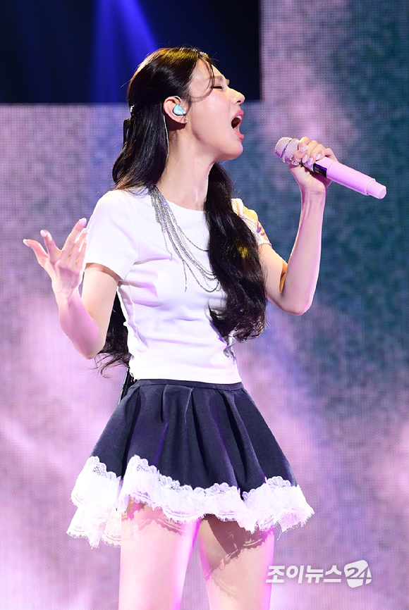 아이들(i-dle) 미연이 3일 오후 서울 용산구 한남동 블루스퀘어에서 열린 미연(MIYEON) 솔로 미니 2집 'MY, Lover' 미디어 쇼케이스에 참석하고 있다. [사진=정소희 기자]