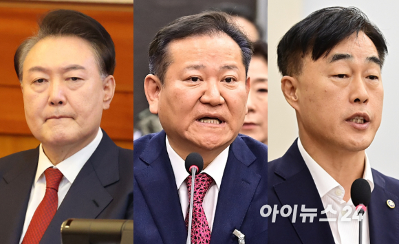 왼쪽부터 윤석열 대통령, 이상민 전 행정안전부 장관, 허석곤 소방청장 [사진=아이뉴스24 DB]