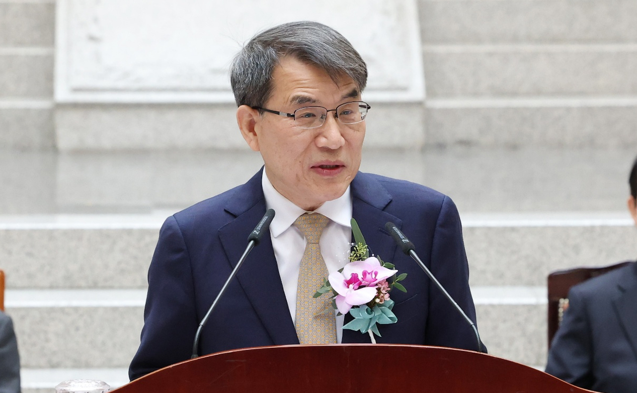 노태악 대법관이 3일 서초동 대법원에서 열린 퇴임식에서 퇴임사를 하고 있다.2026.3.3. [사진=연합뉴스]