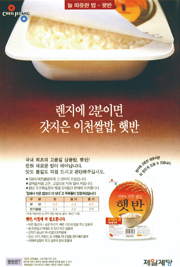 1996년 햇반 출시 광고. [사진=CJ제일제당]