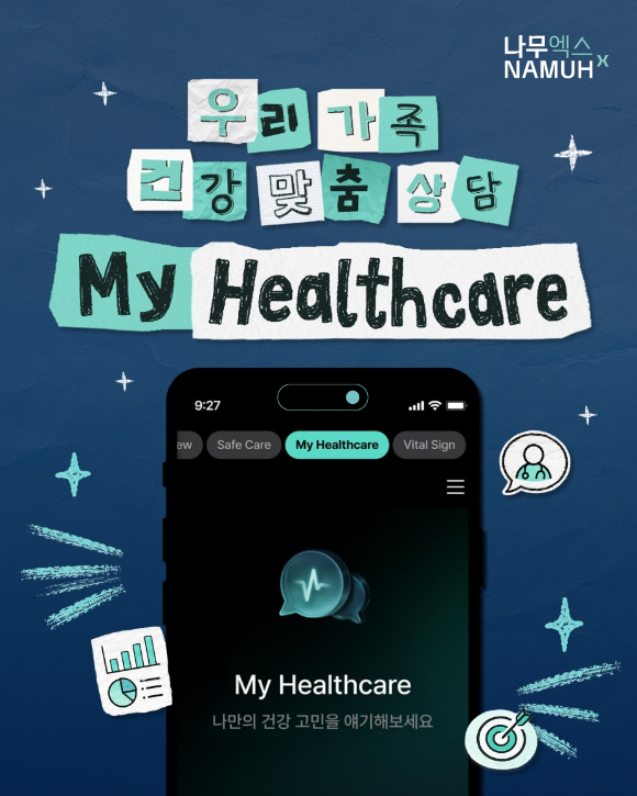 SK인텔릭스 웰니스 로봇 '나무엑스' AI 건강상담 서비스 '마이 헬스케어' 이미지. [사진=SK인텔릭스]