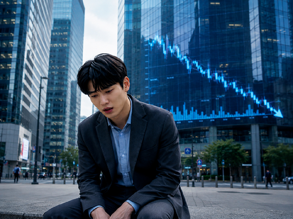 하락장 주식 투자자 이미지 [사진=챗GPT AI 생성 이미지]